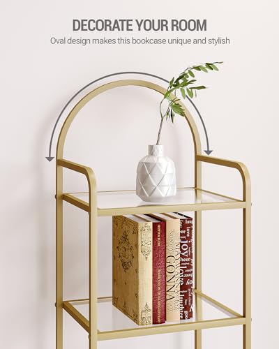 Hzuaneri BC05001G Bookcase Bookshelf, Tempered Glass Bookshelves thumb #4