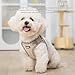 AIITLE Kleines Hundegeschirr, Katzengeschirr mit Leine, einstellbares Hundegeschirr mit Schnellverschluss, reflektierende Weste für extra kleine Hunde und Hauskatzen Braun-Beige XXS
