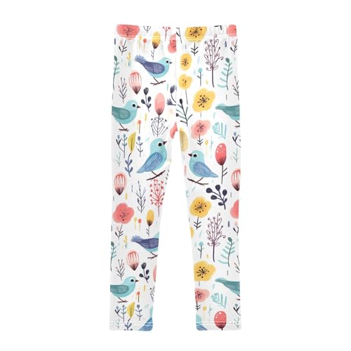 Girls' Leggings Bird Flowers Floral Kids Yoga Tights Pants 1 Pack 208518972
