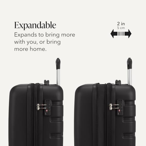 SWISSGEAR Signature Hardside Expandable Carry-On Spinner & Mini Weekender Tote Set, ABS Construction, TSA-Friendly Lock, Black, 2-Piece Set (19-Inch/Mini Weekender Tote) - image 8