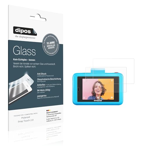 dipos I 2x Protector de Pantalla mate compatible con Polaroid Snap Touch 2.0 Vidrio Flexible Cristal Proteccion 9H