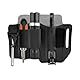 Leder-Multitool-Etui, Multitool-Gürtelscheide, Werkzeugholster für Gürtel für Taschenlampe, Stift und Schlüsselanhänger-Clip, Ledertaschen-Organizer (schwarz)