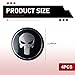 Opuweiy 4 PCS Skull Car Wheel Hub Center Cap Sticker, Metal Scratchproof Skull Pattern Decorative Sticker, Waterproof Anti-fading Protective cover, Universal for Most Cars Trucks SUV (Black)