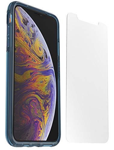 Coque Clear iPhone XS Max antichoc fine et film verre trempé OtterBox transparent bleu