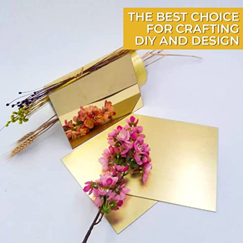 Image of 10PCS 12x12 Acrylic Mirror Sheet Gold Mirror Cast Acrylic Sheet 1 /8 for Laser CO2 Polished Edge with Film Masking for Design DIY Gold Adhesive Plates for Craft