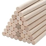 10 Stück Holzstäbchen, 20mm Holzstäbchen zum Basteln, 30 cm Holzstäbe Natur Rund, Bastelholz Stäbe, Birkenholz Holzleisten,Rundhölzer Glatt, für DIY Handwerkm, Dekoration, Marshmallow-Stick