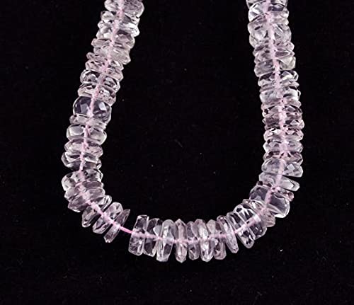 Perles de morganite facettées sur fil de 14 pouces pour fabriquer un cadeau personnalisé