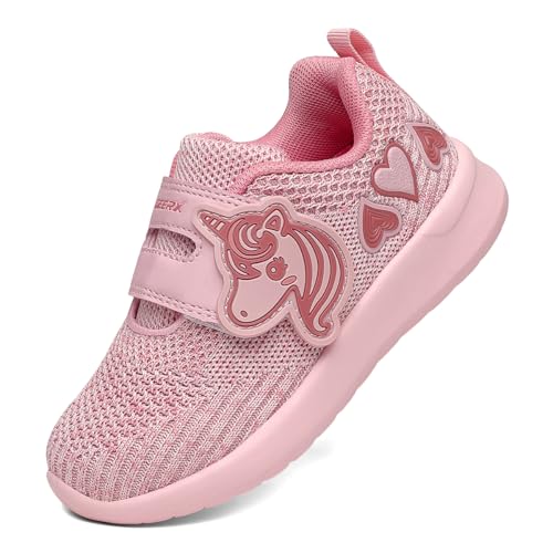 GEERX YUMI Toddler Girl Shoes Lightweight Breathable Comfortable Walking Unicorn Sneakers Baby Pink...