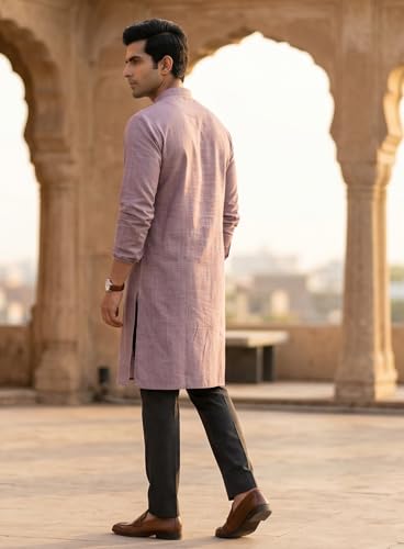 Image of Men's Traditional Ethnic Kurta Long Solid Casual