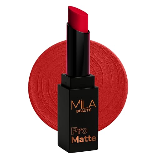 Image of Mila Beaute Pro Matte Lipstick | Highly Pigmented & Long lasting | Semi Matte Finish | Light Weight Lipstick | Single Swipe Application | Luxurious Lip Color | Shade - (Mastani, 4.2g)
