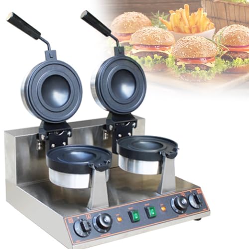 Burger Waffle Maker Machine,1300W Electric Ice Hamburger Maker Burger, Ice Cream Stuffed Burger Machine,Manual Hamburger Press Patty Make