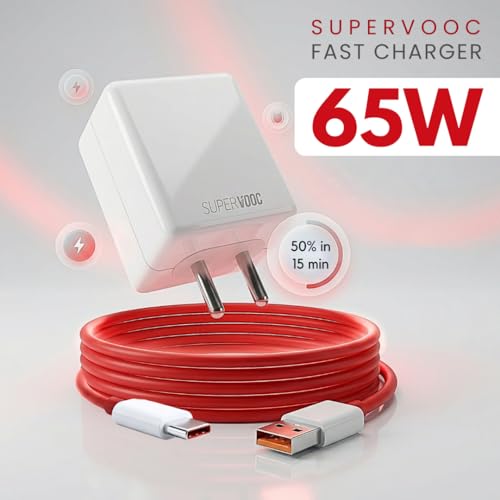 Image of 65W SUPERVOOC Power Adapter with PD Fast Charging | Compatible with OnePlus 12 12R 11 11R 10 10R Nord CE 3 Lite 5G Nord 2T CE 2 Lite Nord 5G| Original Fast Charging