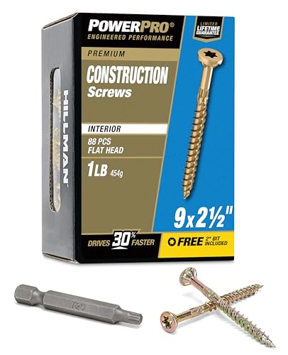 Power Pro 48583 Interior Wood Screws, #9 x 2-1/2