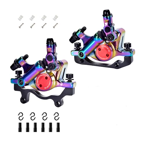 HSOKEW Hydraulic Brake Caliper, HB-100 Line Pulling Hydraulic Disc Brake Calipers Alloy Mountain Bike Hydraulic Disc Brakes Front Rear Caliper Set for MTB, Mountain Bike, E-Bike