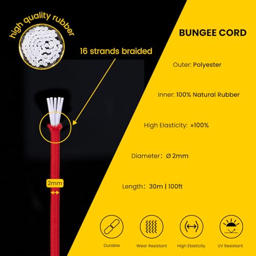 Brotree Elastic Cord Bungee Cord 2mm x 30m Elastic String Rope for DIY Crafts, Sewing, Beading, Jewellery, Necklace, Bracelet - Image 3