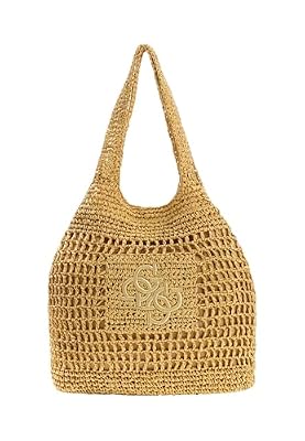 GUESS Donna Borsa A Spalla E6GZ09WP720 Rafia Beige Taglia Unica