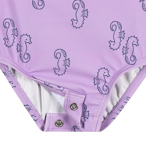 Image of Gerber Baby Girls' Toddler Long Sleeve One Piece Rashguard Swimsuit