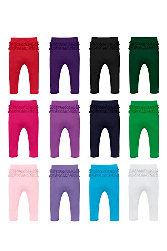 City Threads Baby Girls' Ruffle Leggings Butt Tights Toddler Children Young Kids Pants Play Perfect for Holiday Party Christmas Picture Sensitive Skin SPD Sensory Friendly Clothing, Elf, 4T3