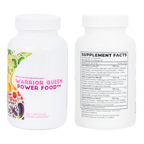 Warrior-Queen-Power-Food-The-Fruits-and-Veggie-Supplement-Made-from-Whole-Food-SuperFood-for-Women-on-a-Mission-with-Reds-and-Greens-You-Need-to-Unleash-Your-Inner-Warrior-Queen-120-Capsules
