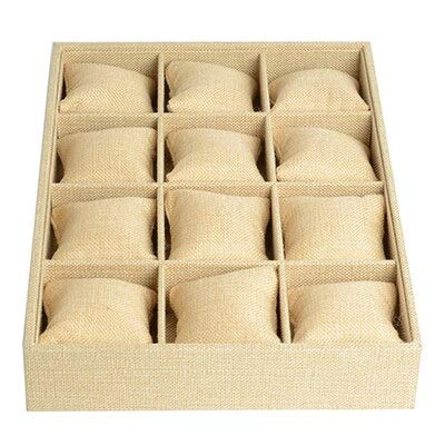QOHNK Caja de Regalo 35 * 24 * 5 cm Pantalla de Pulsera con Reloj de Almohada Organizador de joyería Soporte Caja de Caja de Gama Alta Escaparate