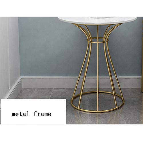Table d'appoint en marbre or 50x60 cm pour salon et balcon