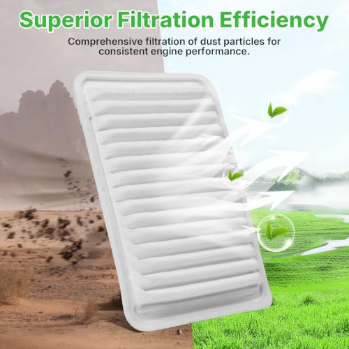 Image of 2PCS Engine Air Filter Fit for 2007-2009 Toyota Camry 2.4L Gas, 2010-2017 Camry 2.5L Gas, 2009-2016 Venza 2.7L Gas Air Filter Replacement Engine Filter Automotive Accessories# CA10171