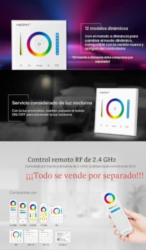 Mando de pared Miboxer P3 para regular luces LED de colores 5