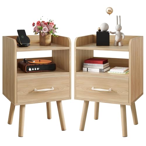 YMYNY Set de 2 Mesitas de Noche Mesa Auxiliar