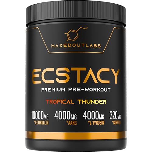 ECSTACY Pre Workout Booster - Premium Pump Booster & Trainingsbooster | Hochdosiert | Pre Workout | für Fitness & Gym | Fitness Pulver Energy | Hardcore Trainings Pre-workout (Tropisch)