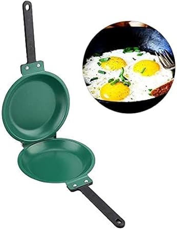 PRAMUKH VARNI Non Stick Double Side Folding Omelette Pan Stainless Steel Non-Stick Eggs Pancake Frying Pan for Breakfast Kitchen Cookware
