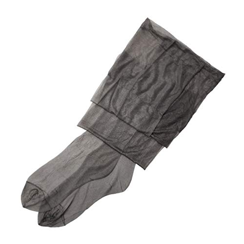 Womenâ€™s Multicolor Vintage 10D Thigh High See Through Non-stretch RHT Silk Stocking 928M (Grey, Large)