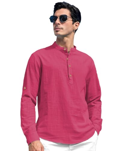 Image of Vida Loca Men Solid Cotton Blend Straight Kurta Shirt