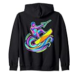 Wakeboarder Wakeboarding Retrowave Sweat à Capuche