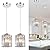 TISLYCO Crystal Pendant Lights - Kitchen Island Lighting, Mini Crystal Chandelier for Living Room, Dining Room, Hallway, Bar - 2 Pack - Silver