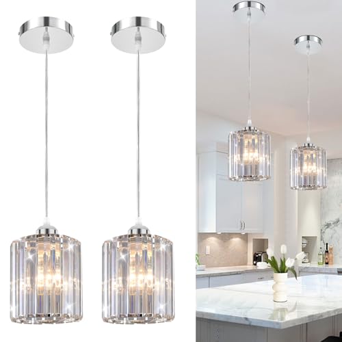 TISLYCO Crystal Pendant Lights - Kitchen Island...