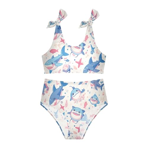 KLL Sharks Camouflage Girls 2 Pieces Bikini Sets Beach Swimsuits Swimming Suits Adjustable Shoulder Strap3