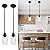 MELUCEE 2-Pack Pendant Light Black Adjustable Hanging Light Fixtures Ceiling with Clear Glass Shade, Set of Two Mini Pendant Lighting for Kitchen Island Hallway Porch Corridor