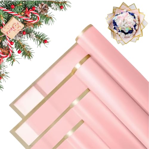 20 Blatt Dekoration Geschenkpapier Wasserdicht Floristenverpackungspapier Verwendung für Geschenkverpackungen Blumen Kunst und Handwerk Blumenstrauß Papier Geschenkpapier (Rosa)