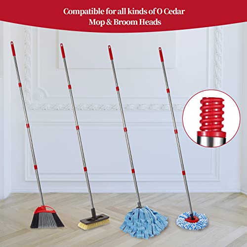 Mop Replacement Handle - Stainless Steel Mop/Broom/Brush Replace Handle Compatible With O Cedar Spin Mop Head Refills, 4 Sections Combinable From 35" To 59", American Threaded End Joint #TOP3