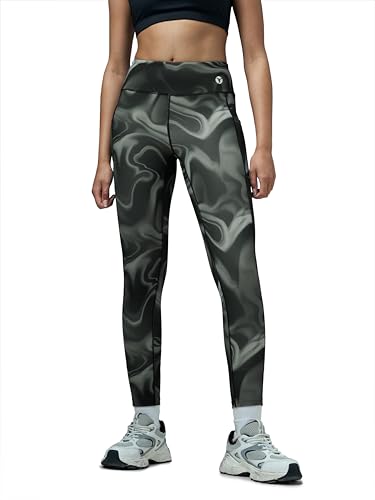 Image of TECHNOSPORT Women's Skinny Fit All Over Print Tights for Gym, Workout, Yoga & Sports