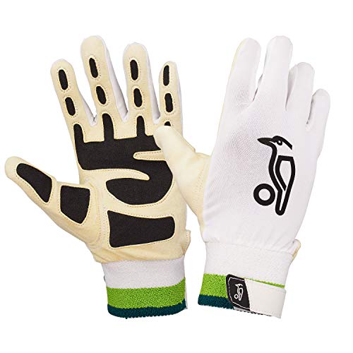 Kookaburra Ultimate Wicket Keeping Inners, White/Black/Green, Over Sized Adult