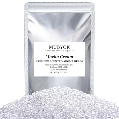 Image of MUBYOK 1.5LB Vanilla Mocha Dream Premium Scented Aroma Beads for Making Car Freshies Supplies PreScented Beads for Car Air Freshener Sachets Long-Lasing Scent