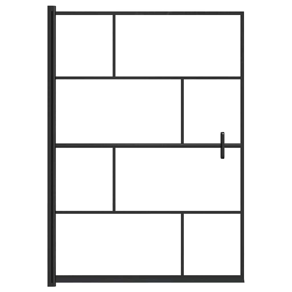 Cabina de ducha ESG 100 x 140 cm negro con perfil de aluminio, cristal de seguridad de 4 mm, mampara de ducha para baño, incluye mango y material de montaje, protección contra salpicaduras