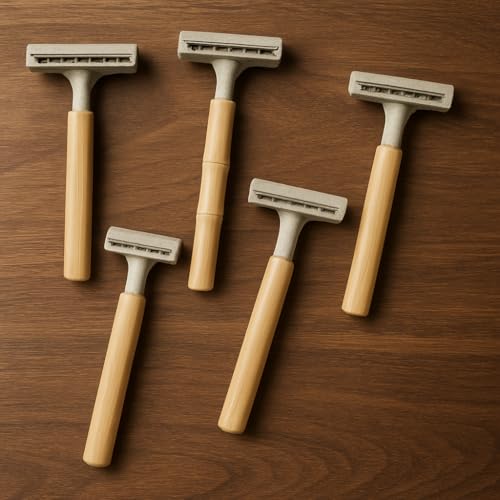 Bamboo Reusable XOMO Razor Set for Men & Women &ndash; Includes 5 Razors