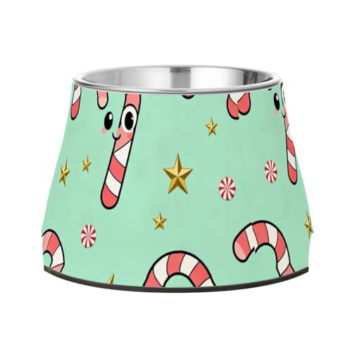 Bonitos bastones de caramelo para perros, cuencos elevados de acero inoxidable para gatos para alimentación lenta, aptos para bigotes Bonitos bastones de caramelo para perros, cuencos elevados de acero inoxidable para gatos para alimentación lenta, aptos para bigotes