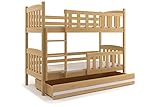 Le lit Kubus a été créé pour ceux qui apprécient le design moderne, la précision et la qualité. Sa construction stable assure la sécurité et le confort de l'enfant. La construction entière du lit est basée sur une structure en pin massif.