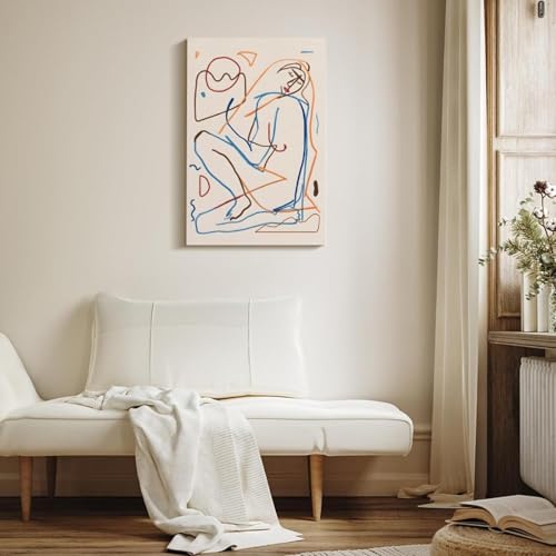 Toile dessin abstrait femme allongée 30x45cm XINBAO pour décoration salon - 3