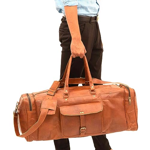 Shy Shy Let's Touch The Sky leather duffle bag large 24-inch travel duffle overnight weekender leather bag for men and women2