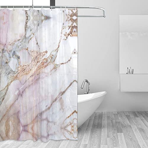 Rideau de douche rideau baignoire marbre rose blanc 183x183