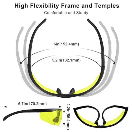 Image of xaegistac Safety Glasses Anti-fog Shooting Glasses, ANSI Z87 Shooting Eyewear Eye Protection with Hard Case
